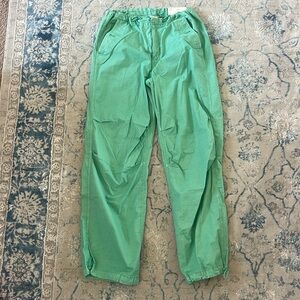 Green parachute pants